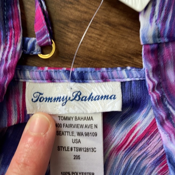 🆕 Tommy Bahama Ikat Mirage Lace Front Tunic - Picture 6 of 7